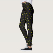 Yellow Polka Dot on Black Leggings (Gauche)