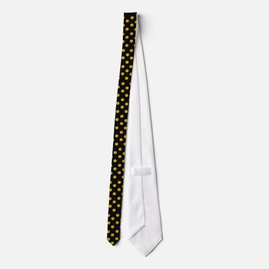 Yellow Polka Dot Pattern Stropdas (Achterkant)
