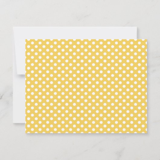 Yellow Polka Dot with Blue Weddenschap Hartelijk d Bedankkaart (Achterkant)