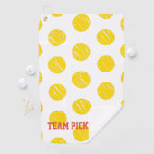 Yellow Polka Dots Oranje Team Pickleball Sports Golfhanddoek (Insitu)