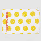 Yellow Polka Dots Oranje Team Pickleball Sports Golfhanddoek (Horizontaal)