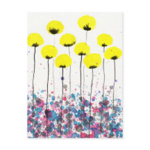 Yellow Poppies, Cottagecore Flowers Briefkaart