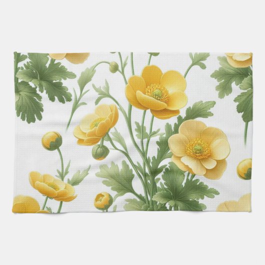 Yellow Poppies kitchen towel Theedoek (Horizontaal)