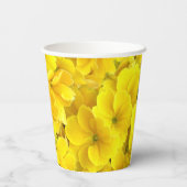 Yellow Primrose Flowers Pattern Papieren Bekers (Achterkant)