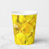 Yellow Primrose Flowers Pattern Papieren Bekers (Links)