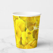 Yellow Primrose Flowers Pattern Papieren Bekers (Rechts)