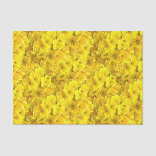 Yellow Primrose Flowers Pattern Tissuepapier (Voorkant)