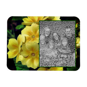 Yellow Primrose Flowers Uw foto toevoegen Magneet