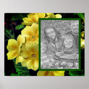 Yellow Primrose Flowers Uw foto toevoegen Poster