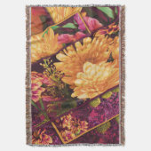 Yellow Purple Fall Flowers Thanksgiving Deken (Voorkant Verticaal)