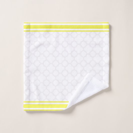 Yellow Quatrefoil Bath Towel Set Bad Handdoek (Wasdoekje)
