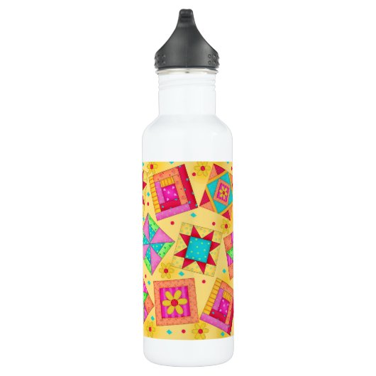 Yellow Quilt Art Waterfles (Rechts)