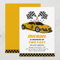 Yellow Race Auto Two Fast Boys 2e verjaardag