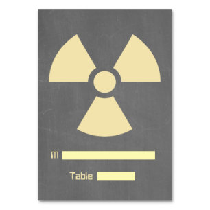 Yellow Radiation Symbol Chalkboard Place Card Kaart