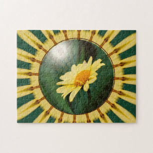 Yellow Rays Abstract Lijst Creëer Uw eigen foto Legpuzzel