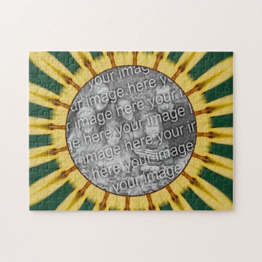 Yellow Rays Abstract Lijst Creëer Uw eigen foto Legpuzzel (Horizontaal)