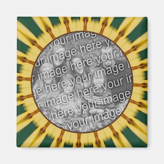 Yellow Rays Abstract Lijst Creëer Uw eigen foto Magneet (Voorkant)