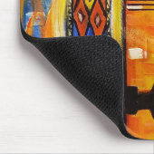 Yellow Red Blue Ethiopian Pattern Mousepad Muismat (Hoek)