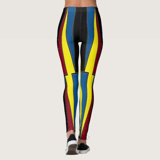 Yellow Red Blue Triangles Leggings (Achterkant)