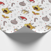 Yellow Red Christmas Seamless Pattern Cadeaupapier (Hoek)