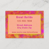 Yellow Red Damask Visitekaartje (Achterkant)