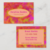 Yellow Red Damask Visitekaartje (Voorkant / Achterkant)