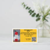 Yellow Red Fire Extinguisher Fire Safety   Visitekaartje (Staand voorkant)