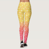 Yellow Red gradiëntvlakpatroon Leggings (Achterkant)