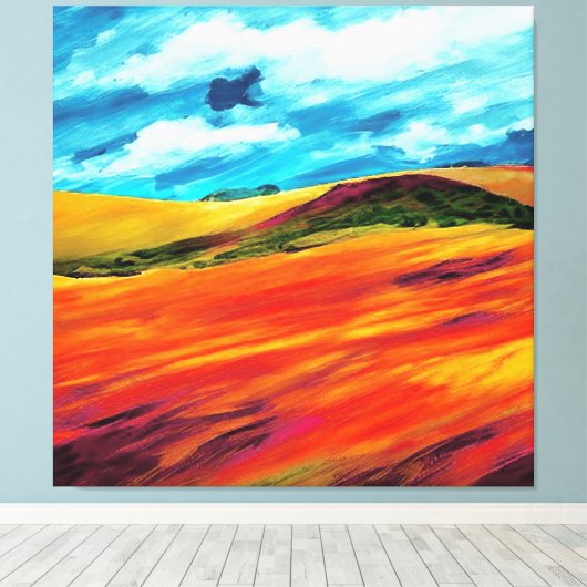 Yellow Red Hills Canvas Afdruk (Insitu (Houten vloer))