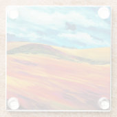 Yellow Red Hills Glazen Onderzetter (Achterkant)