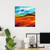 Yellow Red Hills Poster (Thuiskantoor)