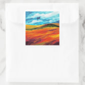 Yellow Red Hills Vierkante Sticker (Tas)