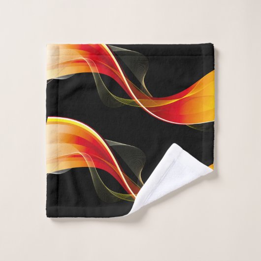 Yellow Red Smoke Curve Bath-handdoekset Bad Handdoek (Wasdoekje)