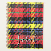 Yellow & Red Tartan Checkered Monogram Name (Devant)