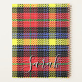 Yellow & Red Tartan Checkered Monogram Name Planner (Achterkant)