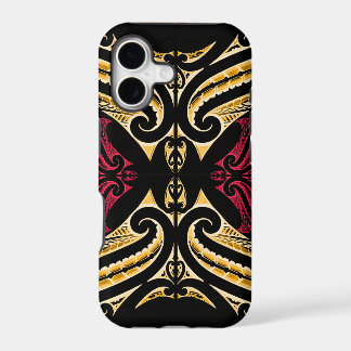 Yellow Red tribal Maori tatau tekenpolytat