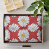 Yellow Red White Daisy Pattern Tissuepapier (Geschenk)