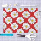 Yellow Red White Daisy Pattern Tissuepapier (Craft)