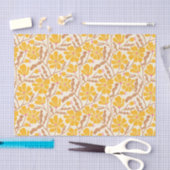 Yellow Retro Floral Pattern Tissuepapier (Craft)