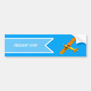 Yellow Retro Frequent Flyer Bumpersticker