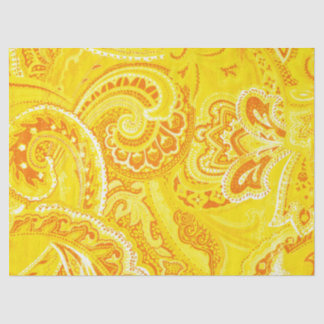 Yellow Retro Paisley Bandanna/Bandana Tissuepapier