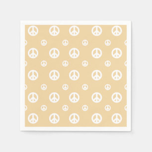 Yellow Retro vredes verjaardag Servet