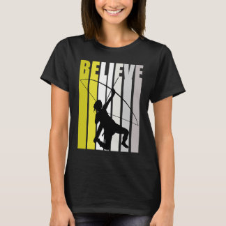 Yellow Retro Weomens geloven dat Archery Motivatie T-shirt