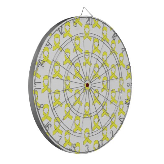 Yellow Ribbon Pattern Dartbord (Voorkant Links)