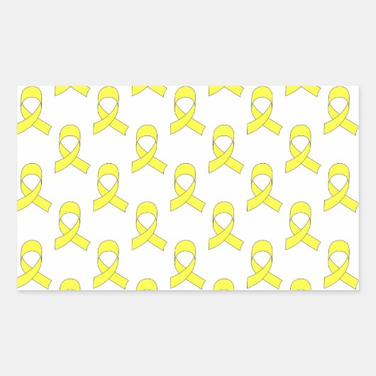 Yellow Ribbon Pattern Rechthoekige Sticker (Voorkant)