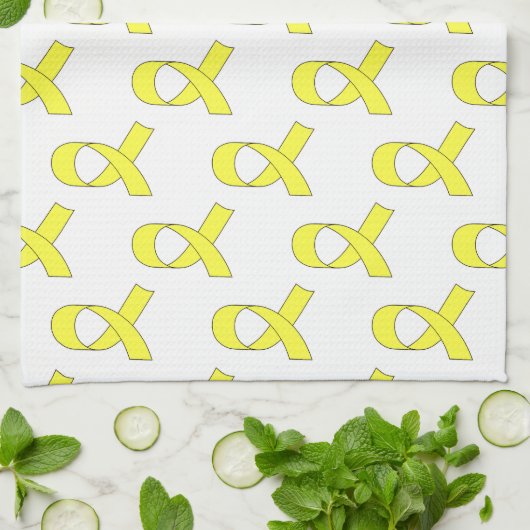 Yellow Ribbon Pattern Theedoek (Gevouwen)