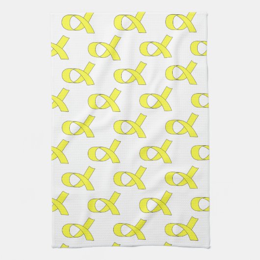 Yellow Ribbon Pattern Theedoek (Verticaal)