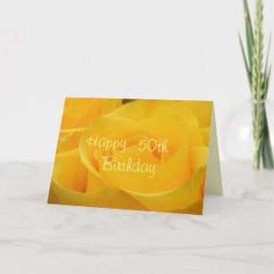 Yellow Rose 50th Birthday - pas elke gelegenheid a Kaart