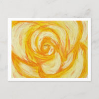 Yellow Rose abstract origineel artwork Briefkaart