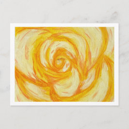 Yellow Rose abstract origineel artwork Briefkaart